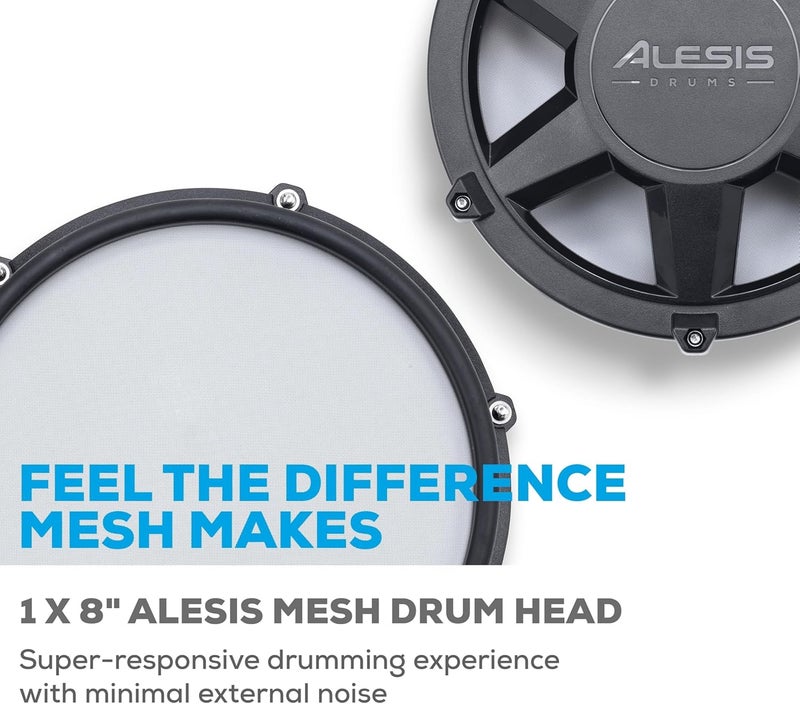 Alesis حزمة توسيع درامز نيترو ماكس - مجموعة درام كهربائية لتوسيع مجموعة نيترو ماكس مع وسادة توم شبكية، 10" صنج مع خنق وكابلات اتصال - Image 3